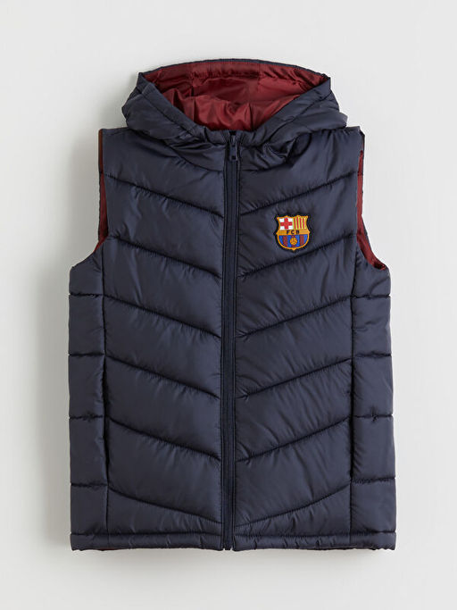 Kap??onlu Barcelona Bask?l? Erkek ?ocuk ?i?me Yelek