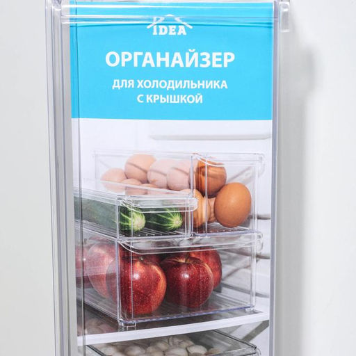 Контейнер для холодильника с крышкой IDEA, 10?30?10 см, пластик, прозрачный