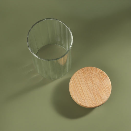 Органайзер для хранения ватных палочек BAMBOO, ребристый, с крышкой, d=6.5×10 см, прозрачный