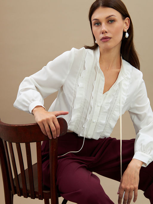 Блузка с рюшами OD-976-1 белый