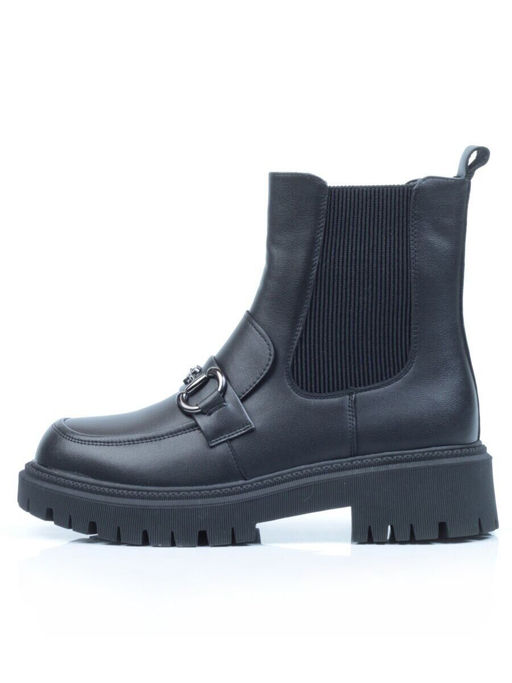 01-5273-1 BLACK Ботинки демисезонные женские (натуральная кожа, байка)
