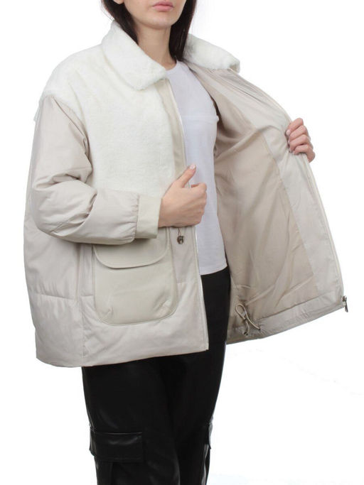 H24-223 LT. BEIGE Куртка демисезонная женская (100 гр. холлофайбер) - Fashion фото 7