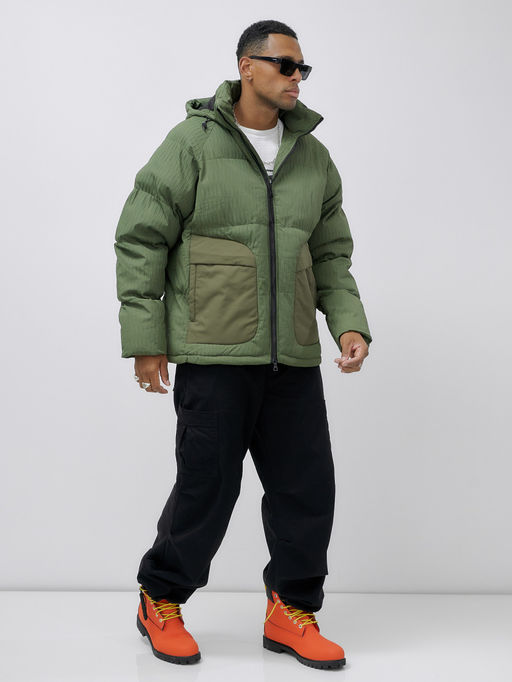 Куртка молодежная мужская зимняя с капюшоном цвета хаки 25307Kh - Mtforce фото 8