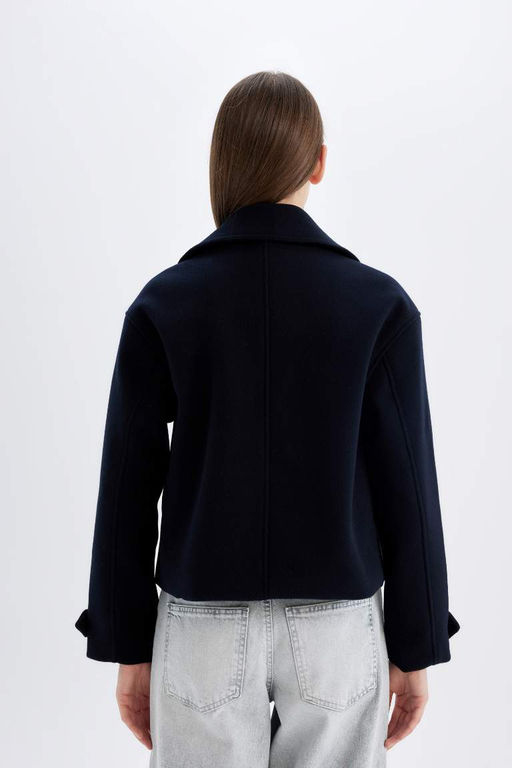 Пальто стандартного кроя с воротником-смокингом - Defacto фото 7