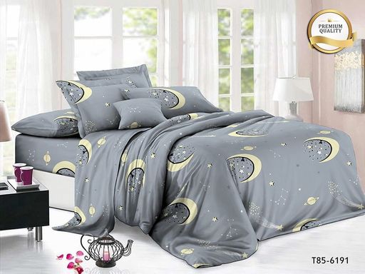 Постельное белье - Полисатин Полночь 6191 2-спальный с Евро простыней (молния) - Luteks фото 2