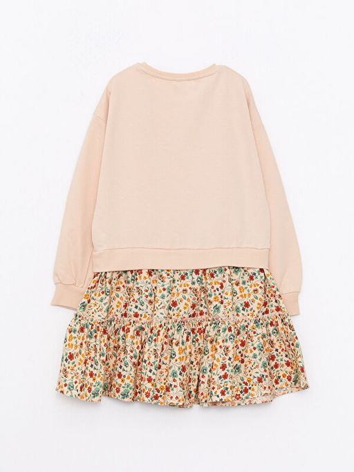 Bisiklet Yaka Bask?l? Uzun Kollu K?z ?ocuk Elbise - Waikiki фото 2