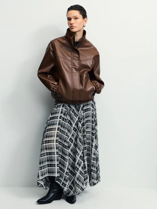 Куртка оверсайз из искусственной кожи / Zarina фото 3