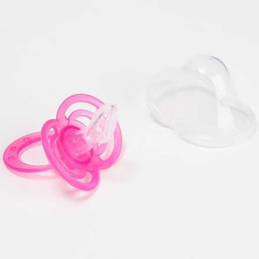 Соска-пустышка ортодонтическая, силикон, от 6 мес., с колпачком, Бантик, цвет розовый - Крошка я фото 2