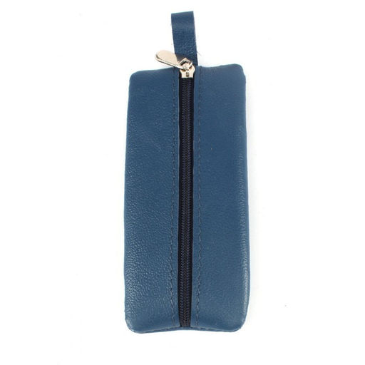 Футляр для ключей Croco-кл-507 (на молнии) натуральная кожа синий бергамо (47) 265318