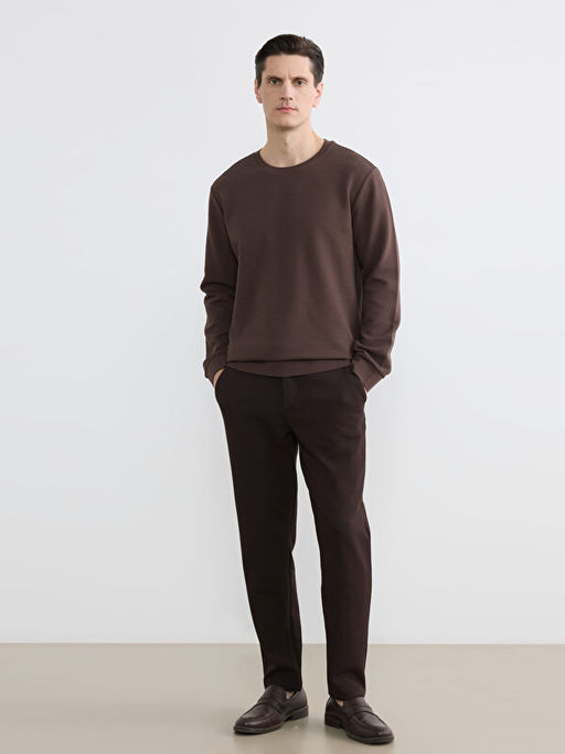 Bisiklet Yaka Uzun Kollu Fitilli Erkek Sweatshirt