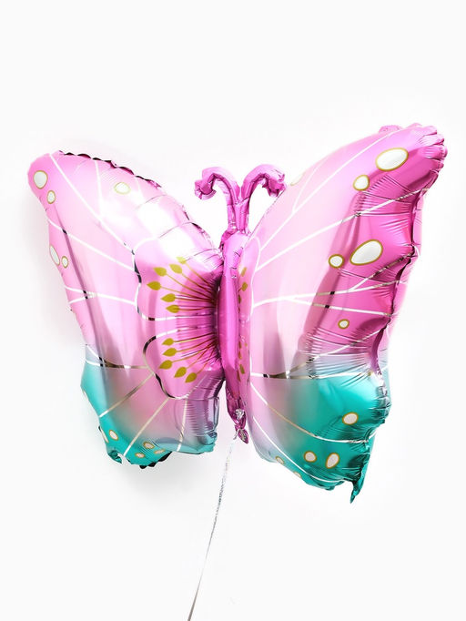Цена за 2 шт. Воздушный шар фольгированный 32" «Бабочка» цвет розовый металлик