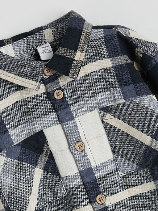 Uzun Kollu Ekose Erkek ?ocuk G?mlek