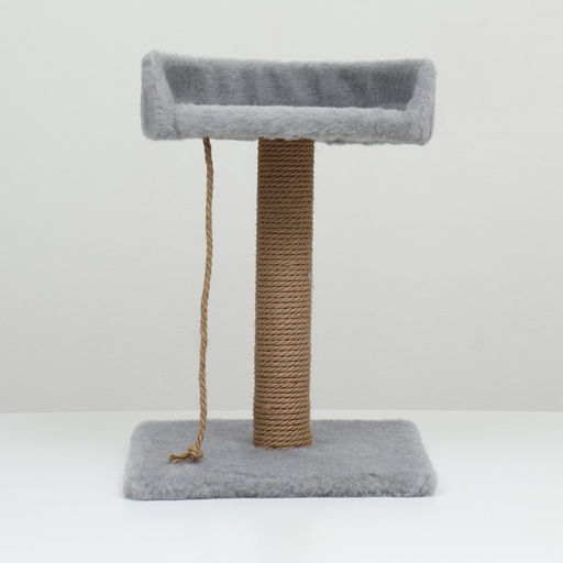 Столбик-когтеточка с лежаком, 35 х 35 х 55 см, серый - Simaland фото 3