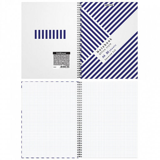 Цена за 2 шт. Тетрадь общая с пластиковой обложкой на спирали ErichKrause Blue Concept, А4, 80 листов, клетка  фото 2