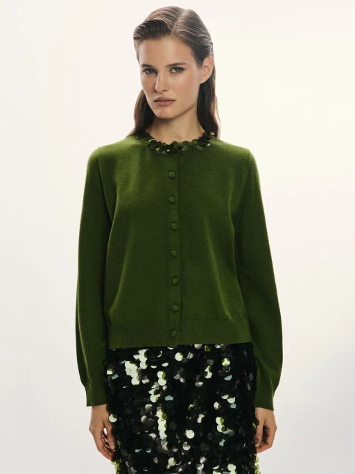 Кардиган с пайетками на воротнике / Zarina