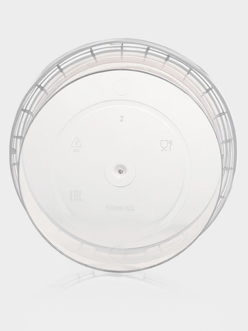Цена за 225 шт. Ведро одноразовое с крышкой, 500 мл, d=12.2 см, h=6 см, пластик, прозрачное