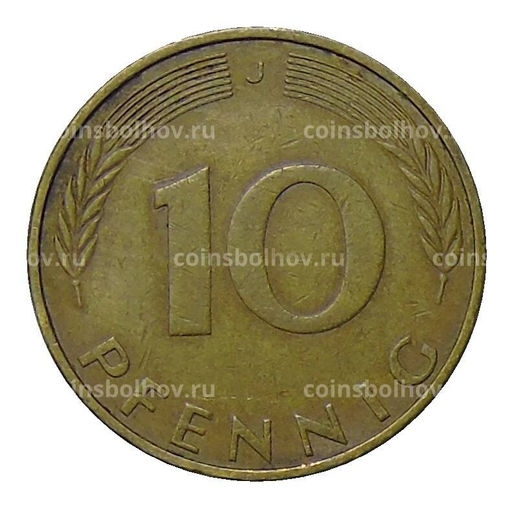 Монета 10 пфеннигов 1973 года J Германия