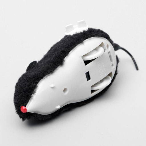 Мышь заводная меховая, 12 см, чёрная - Пижон фото 4