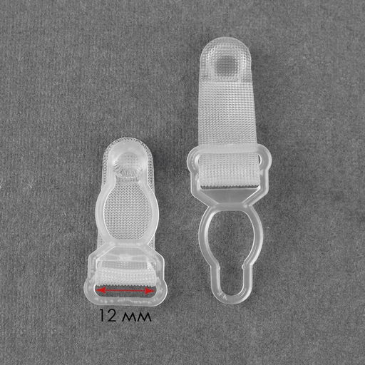 Цена за 12 шт. Застёжка для чулок, 12 мм, 4 шт, цвет прозрачный - Арт узор фото 3