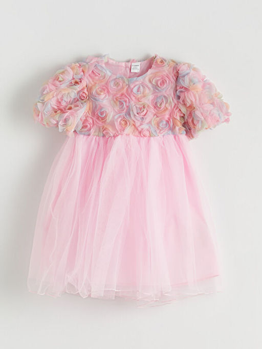 ?i?ekli K?z ?ocuk T?t? Elbise