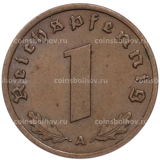 Монета 1 рейхспфенниг 1938 года A Германия