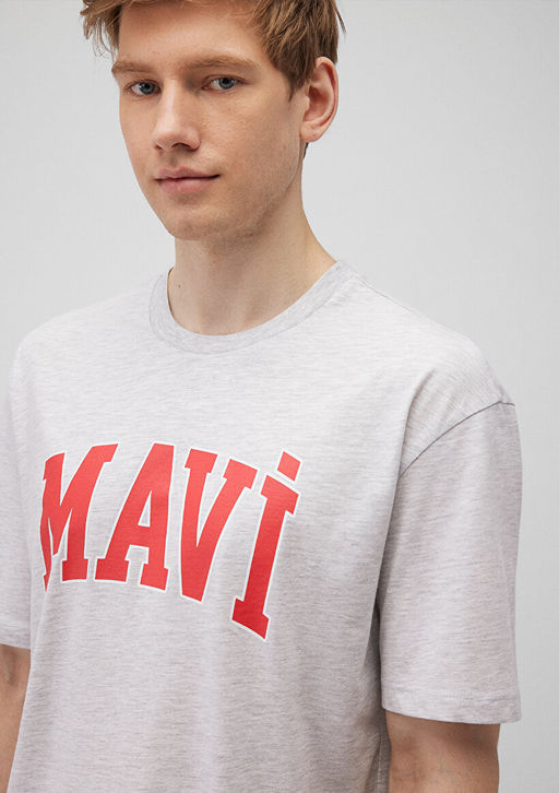 Mavi Logo Bask?l? Gri Tisort  фото 5