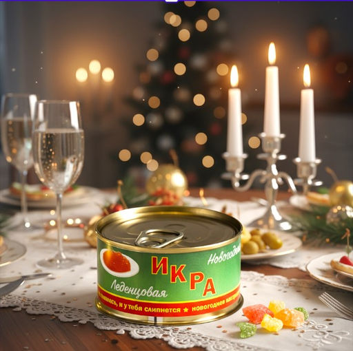 Монпансье в консервной банке Икра новогодняя леденцовая 95 г. - 8 чудо фото 6