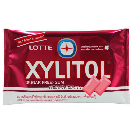 Жевательная резинка Клубника и Мята Xylitol Strawberry Mint Thai Lotte, Таиланд, 11,6 г Акция