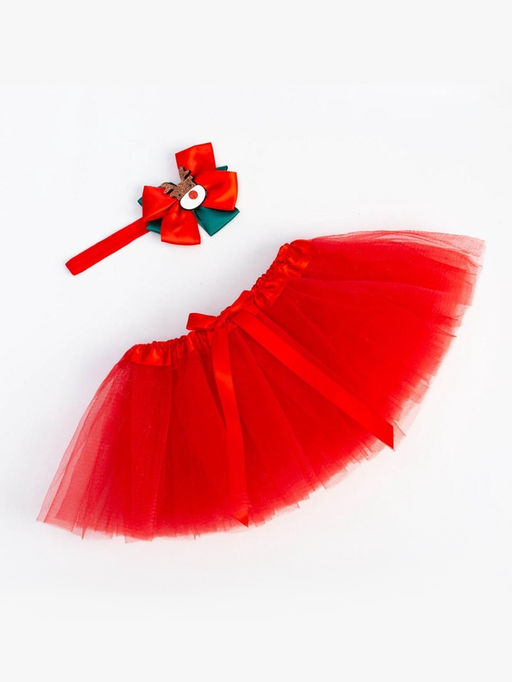 Набор для фотосессии «Крошка Я. Праздничный»: юбка и повязка на голову, красный, рост 62-86
