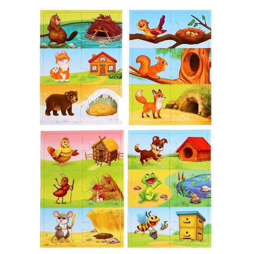 Парные пазлы Кто где живёт?, 24 детали - Puzzle time фото 6