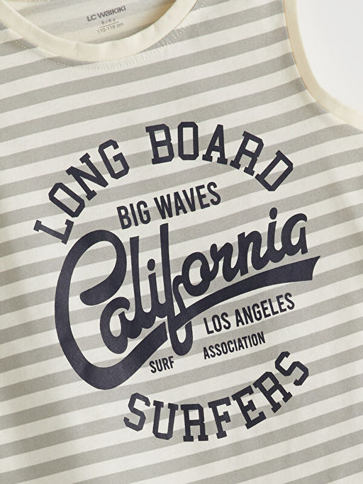 Bisiklet Yaka ?izgili Erkek ?ocuk Atlet