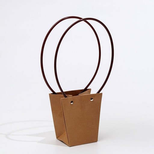 Цена за 10 шт. Сумка для цветов крафт влагостойкая, 12x12-8x8-12.5 см - UPAK LAND фото 3