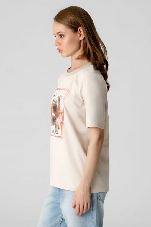 Арт. 31158 Футболка женская 44-52 (5 шт) Цвет:бежевый