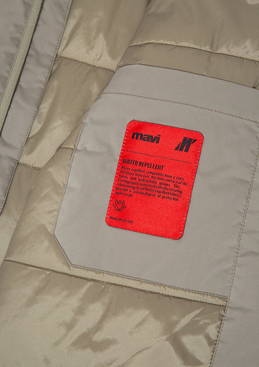 Kapusonlu Haki Ceket - Mavi фото 16