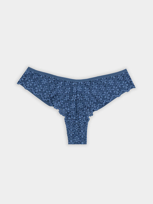 Цена за 2 штуки! Трусы бразилиана женские синие кружевные - Mark formelle фото 8