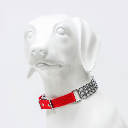 Ошейник металлический, плетёный, с вставкой из нейлона, 60 см × 3 мм