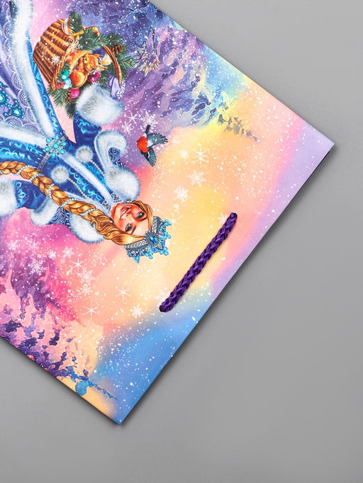 Цена за 2 шт. Пакет подарочный новогодний ламинированный, «Снегурочка ждет Деда Мороза», 18×10×22.3 см