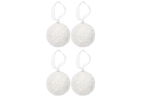 Набор 4 новогодних шаров 10*10 см Жемчуг - Elan gallery фото 4
