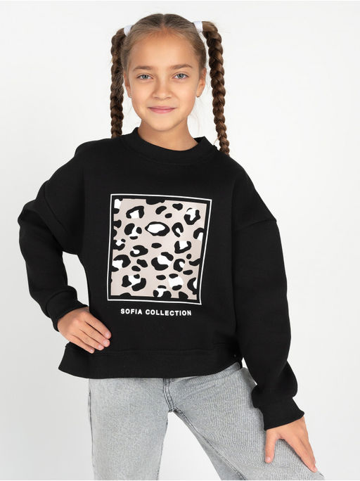 Свитшот Пятнышки детский девочка какао - София фото 14