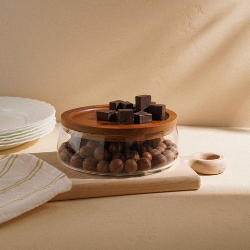 Фруктовница SL Home «Южная акация», 1 л, 19×6 см, с крышкой, стекло, прозрачная