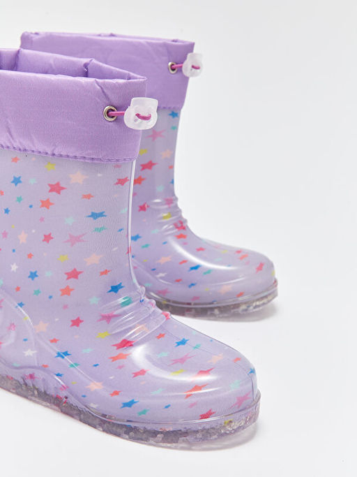 Bask?l? K?z ?ocuk Ya?mur Botu - Waikiki фото 3