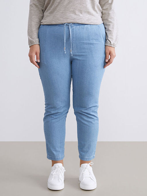 Beli Lastikli Carrot Fit Kad?n Jean Pantolon