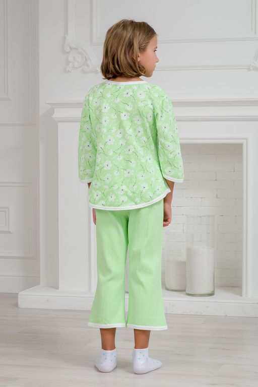 Пижама детская из футера Катя зеленый - Амадэль фото 7
