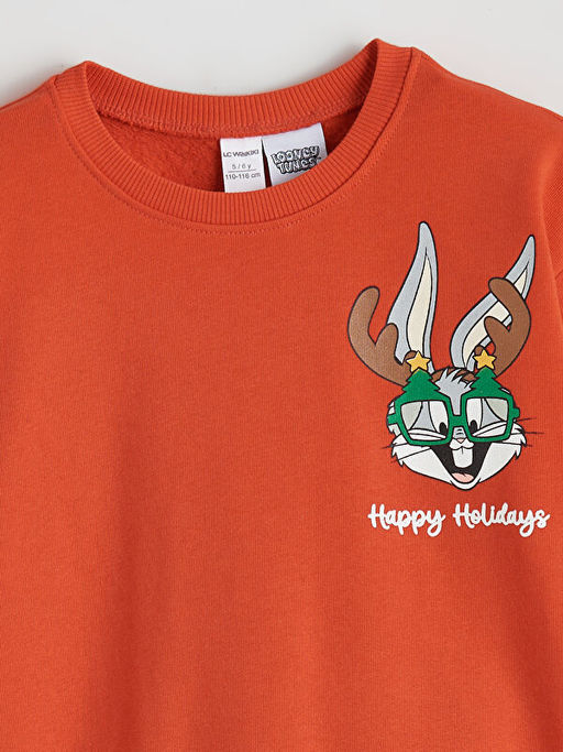 Bugs Bunny Bask?l? Erkek ?ocuk Kal?n Sweatshirt