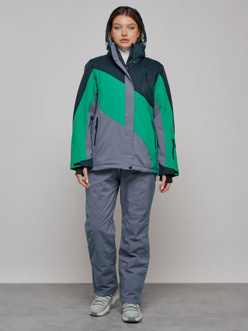 Горнолыжный костюм женский большого размера зимний черного цвета 02308Ch - Mtforce фото 6