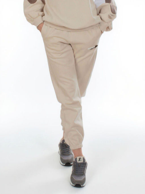 3160/3161 BEIGE/BROWN Костюм спортивный женский (95% хлопок, 5% эластан)