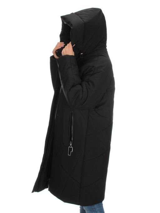 M-9117 BLACK Пальто зимнее женское CORUSKY (верблюжья шерсть) - Фабричный китай фото 10