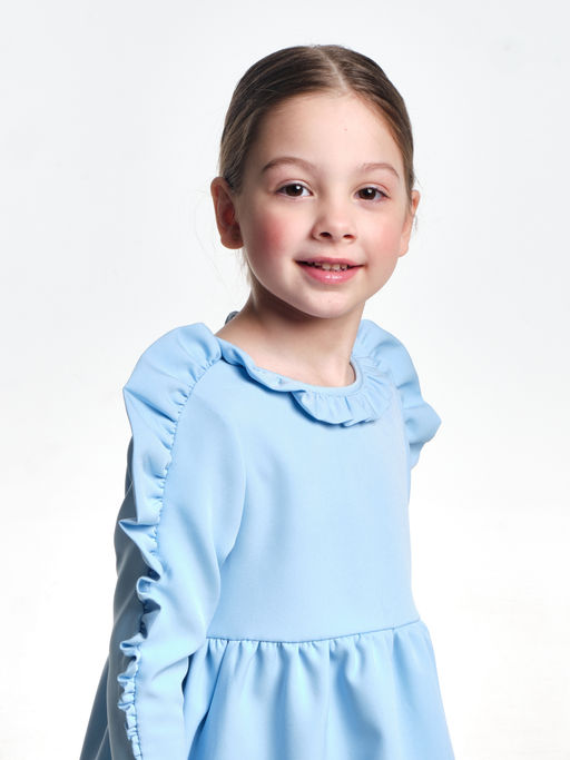 Оригинальное нарядное платье с длинными рукавами UD 6968 голубой - Mini maxi фото 4