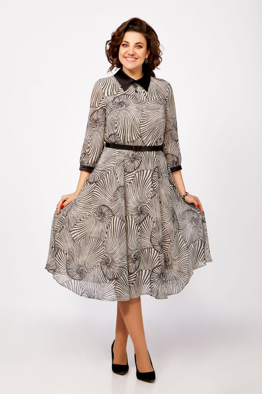 Платье Swallow 804 слоновая кость/принт ракушки - Romanovich style фото 6