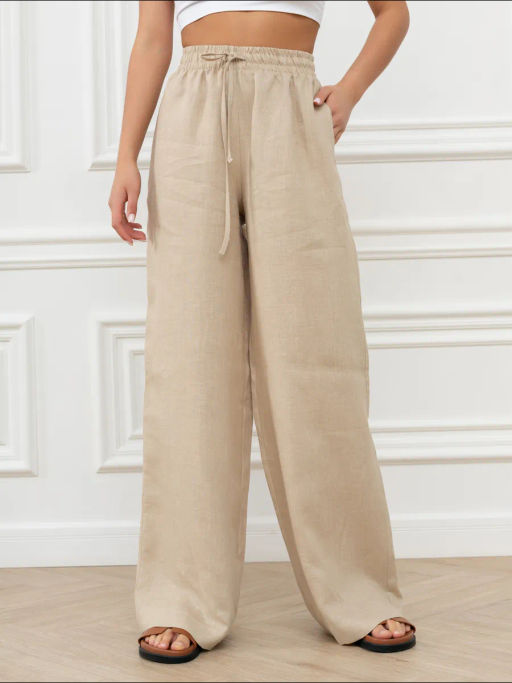 Брюки женские Лён Бежевый - Modamica фото 31
